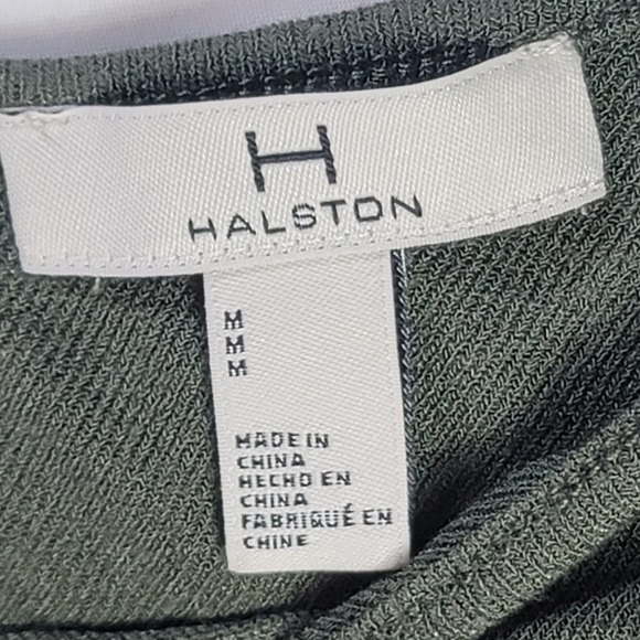 Halston Green V Neck Knit Tank Top Woman's Size M - Picture 3 of 6